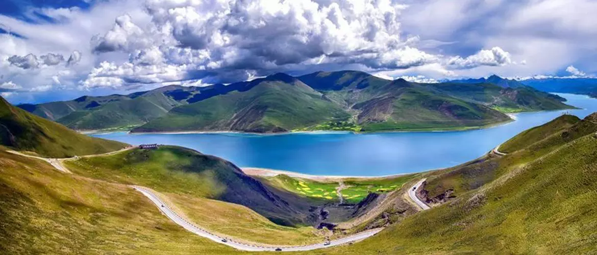 Yamdroktso is one of the three largest sacred lakes in Tibet