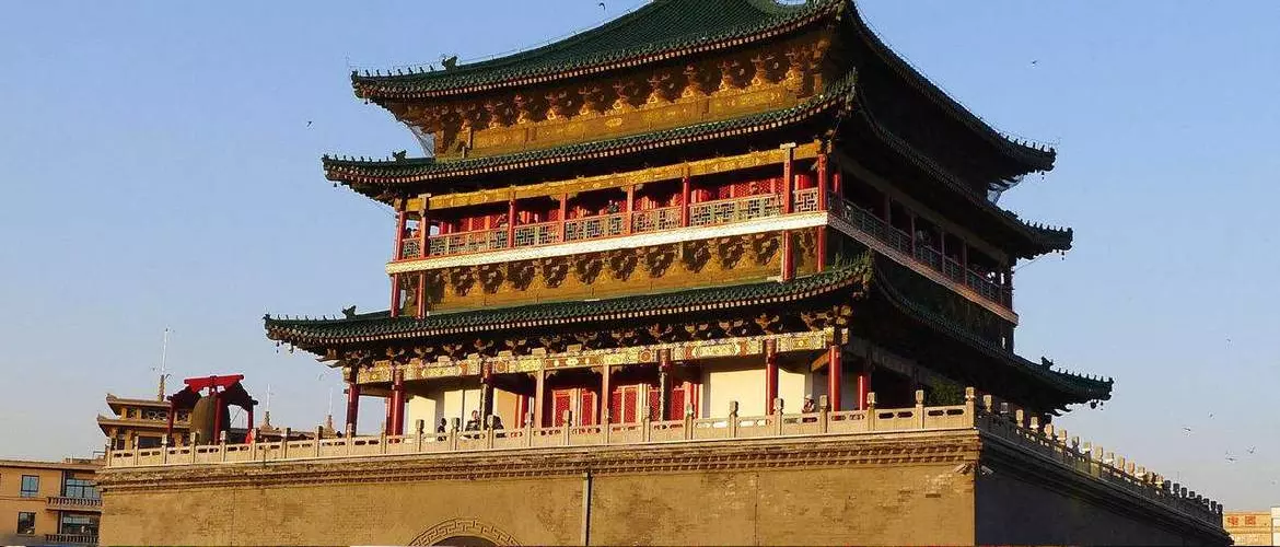 You will the antient tower in Xi'an.