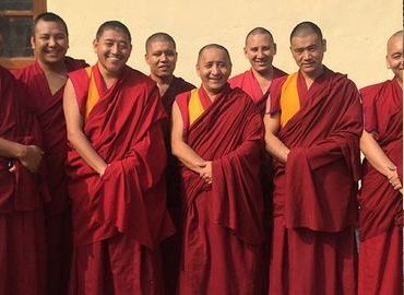 The Tibetan monks get along well with each other, they usually joking with each other and teasing each other