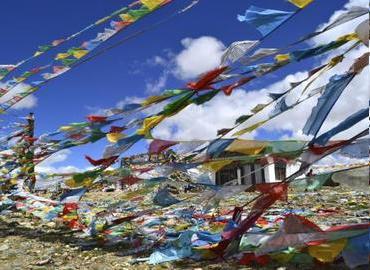 The flying flag in Tibet.