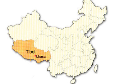 From this map, we can know that Tibet is the second largest region of China.