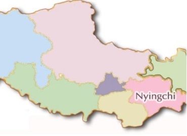 Nyingchi on Tibet map
