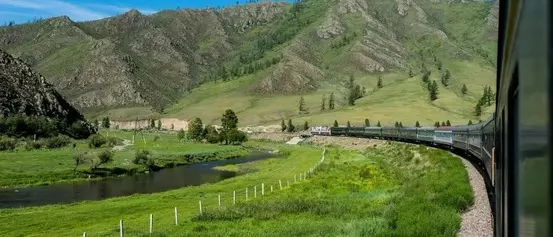 Enjoy the beauty of the prairie on the train from Beijing to Ulaanbaatar.