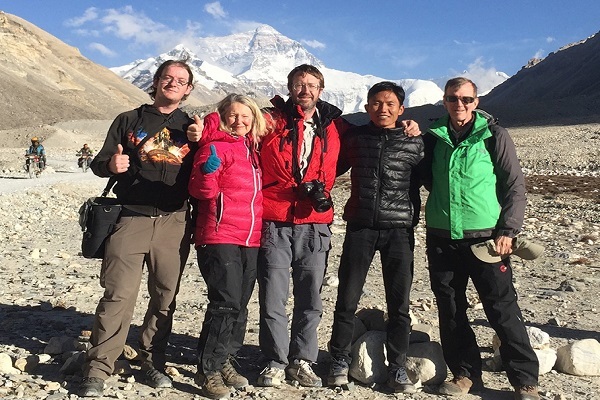 a group of tourists in Tibet