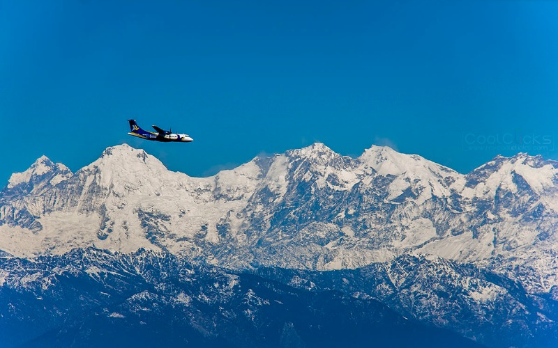 The flight from Kathmandu to Paro