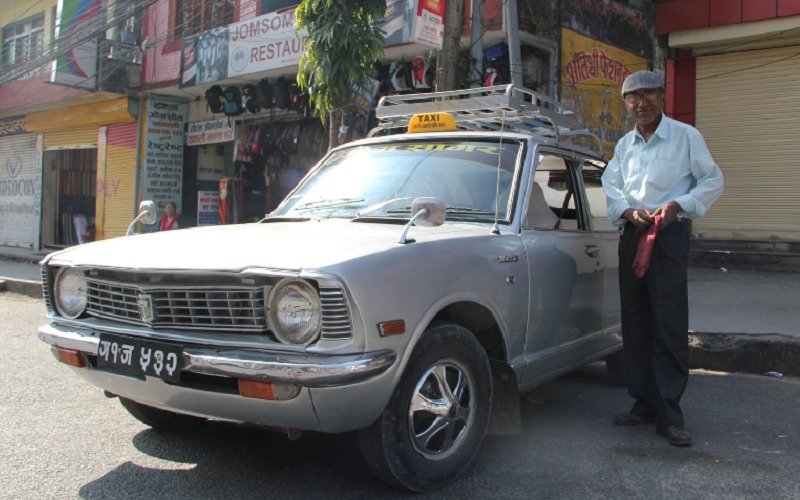 The taxi driver in Kathmandu