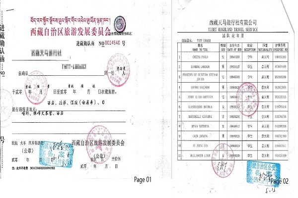 Tibet Travel Permit