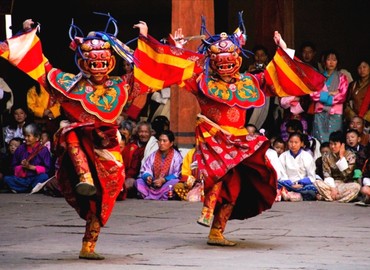 Tshechu festival, the grandest Buddhist festival in Bhutan.