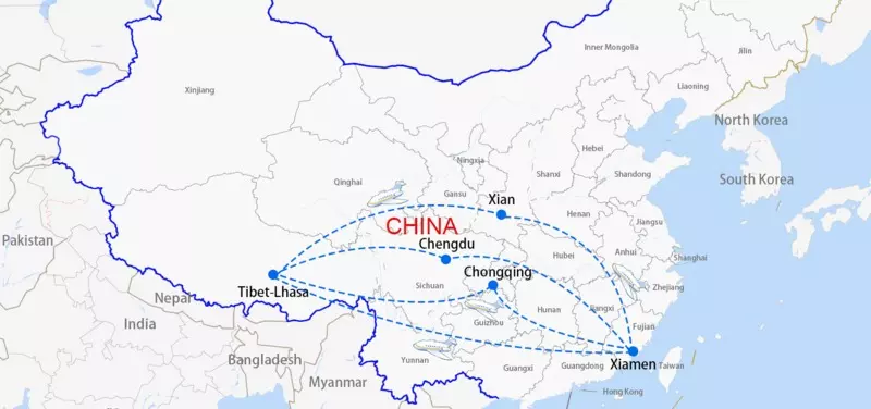 Xiamen to Lhasa