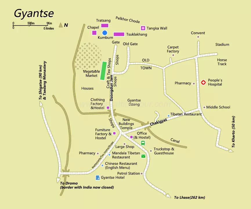 Gyantse County Map