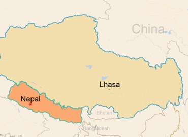 Nepal Tibet map