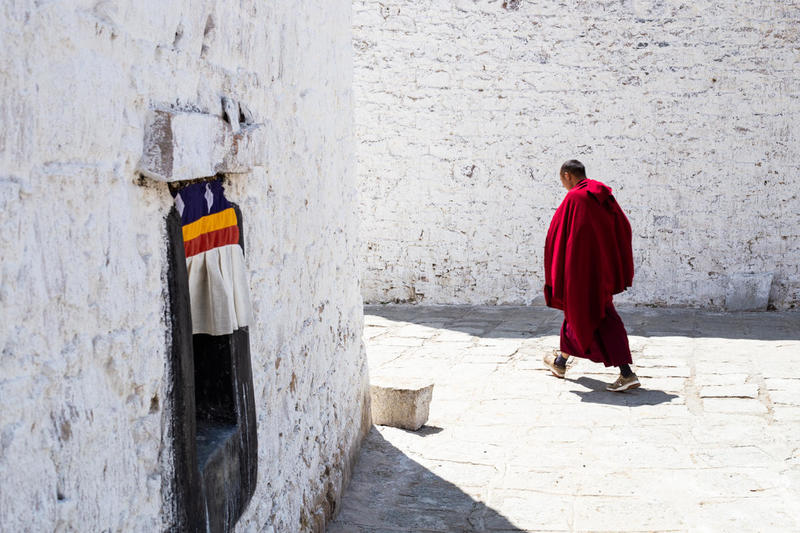 A Tibetan monk at Sera Monastery.