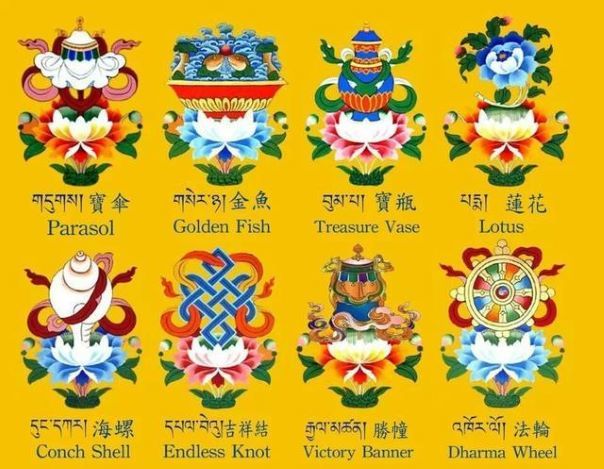 Eight auspicious symbols of Tibetan Buddhism