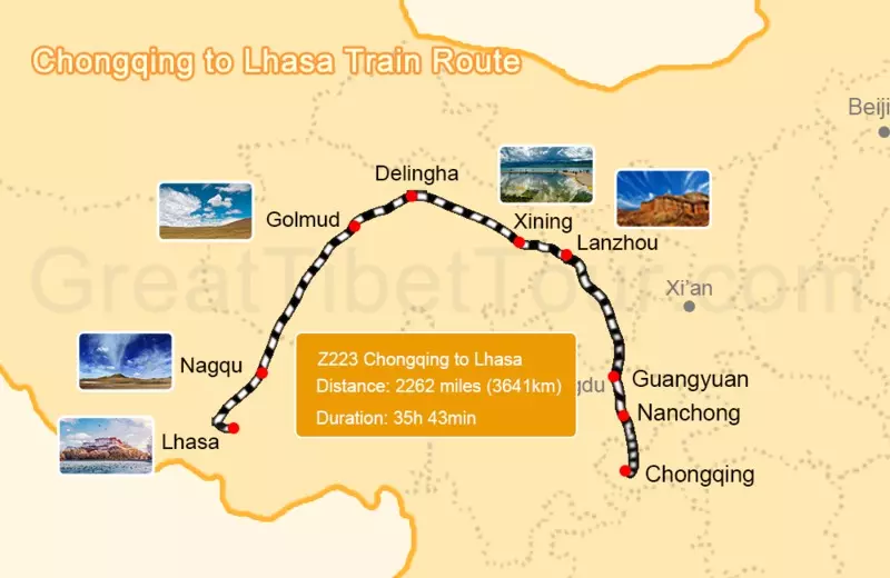 Chongqing Lhasa train route