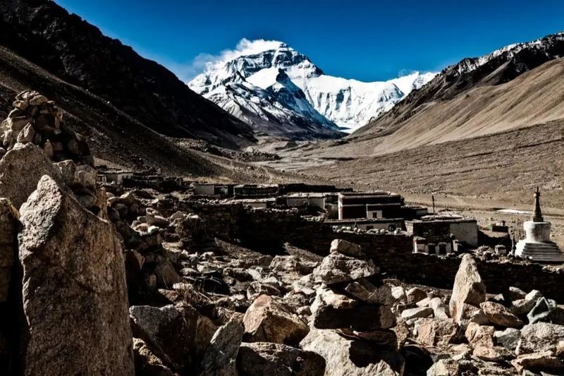 Mt.Everest and Rongbuk Monastery