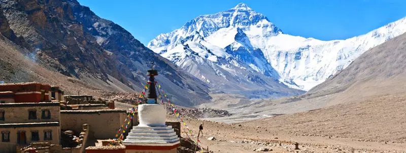 Mt.Everest view from Rongbuk Monastery