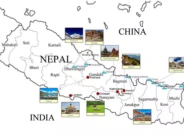 Nepal tourist map