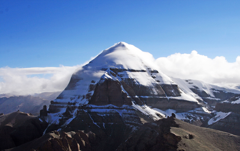 Pyramid-like image of Mount Kailash