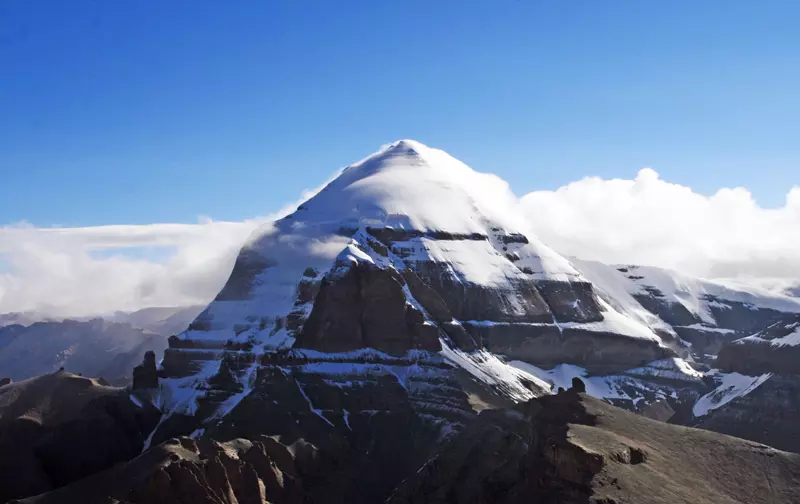 Pyramid-like image of Mount Kailash