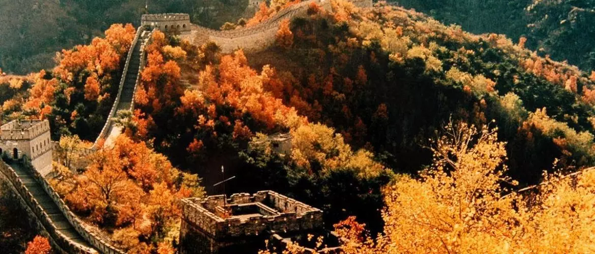 Autumn scene of Mutianyu Great Wall.