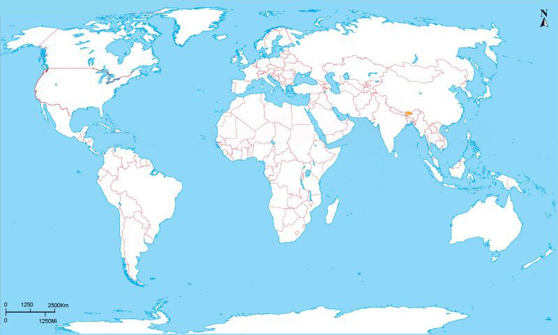 Where is Bhutan on a world map