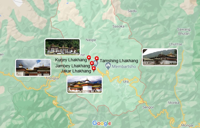 Bumthang tourist map 