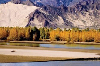 Brahmaputra River Valley in Autumn