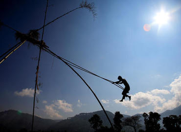 Playing on a swing is the the most popular activity during Dashain Festival.