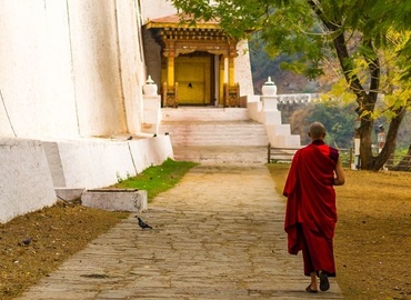 a monk at Punakha Dzong