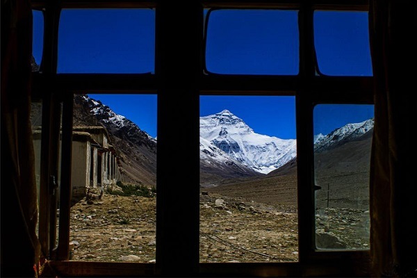 Far view of Mt.Everest from Rongbuk Monastery
