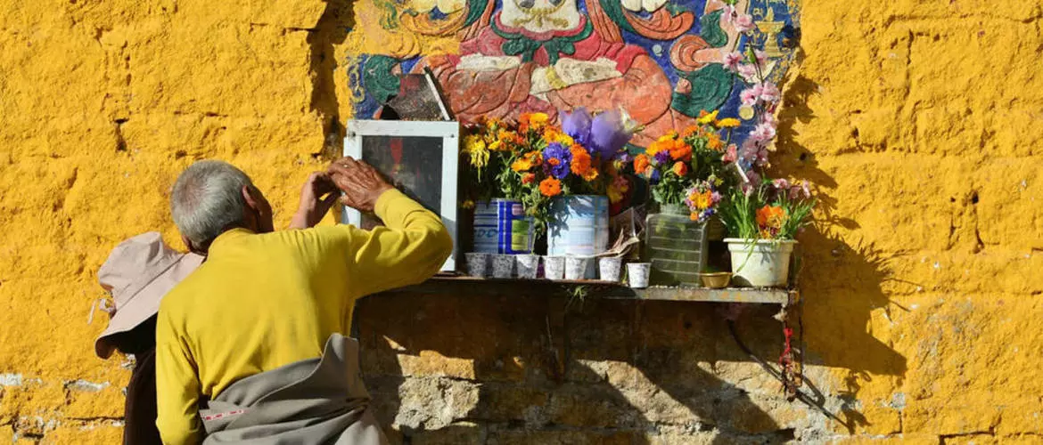 Devote Tibetan Buddhist pilgrims