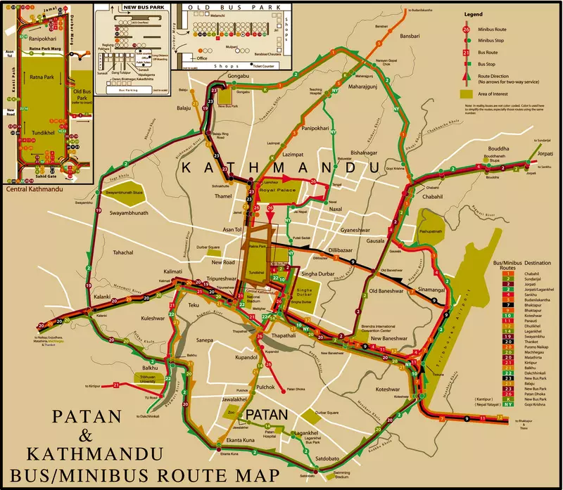 Kathmandu bus route map