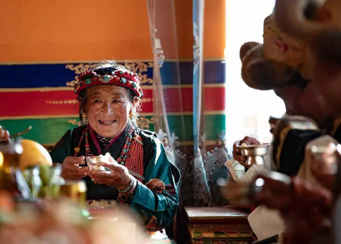 A Tibetan granny during Tibetan New Year.