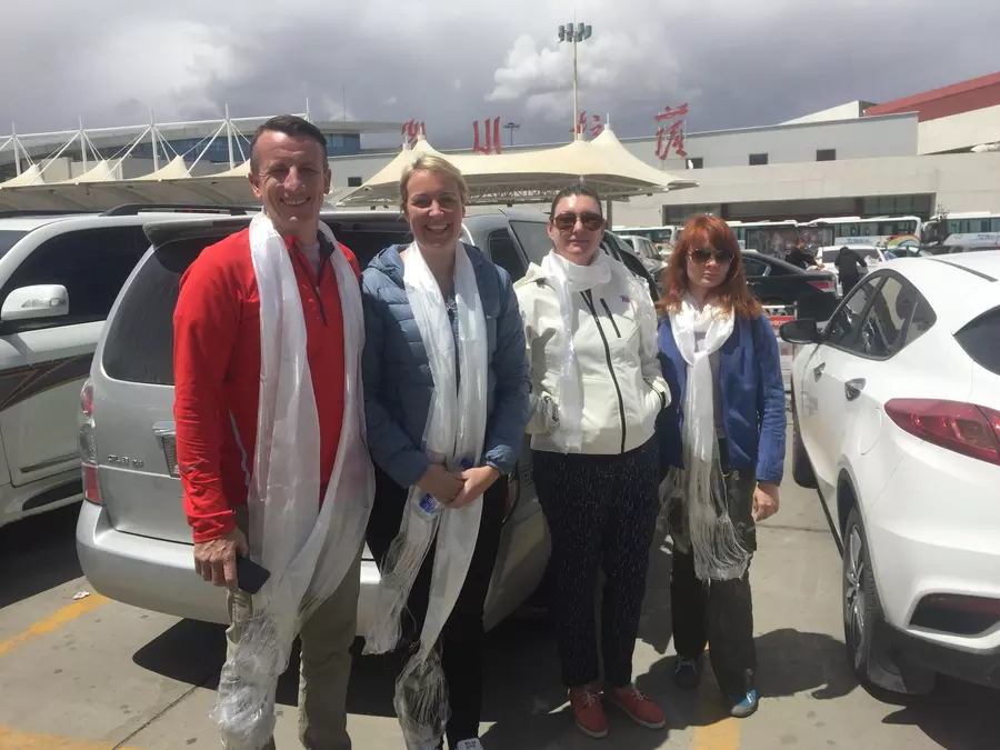 Tourists at Lhasa Gonggar Airport