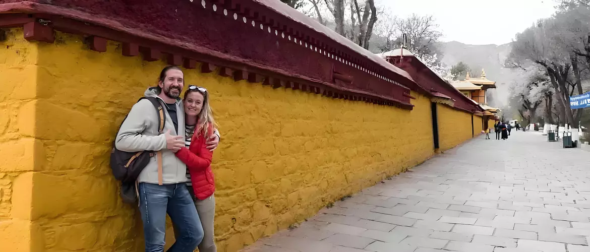 Couple at Norbulingka Palace