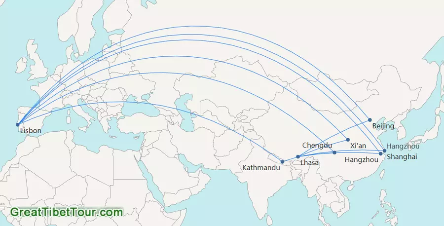 Portugal to Tibet