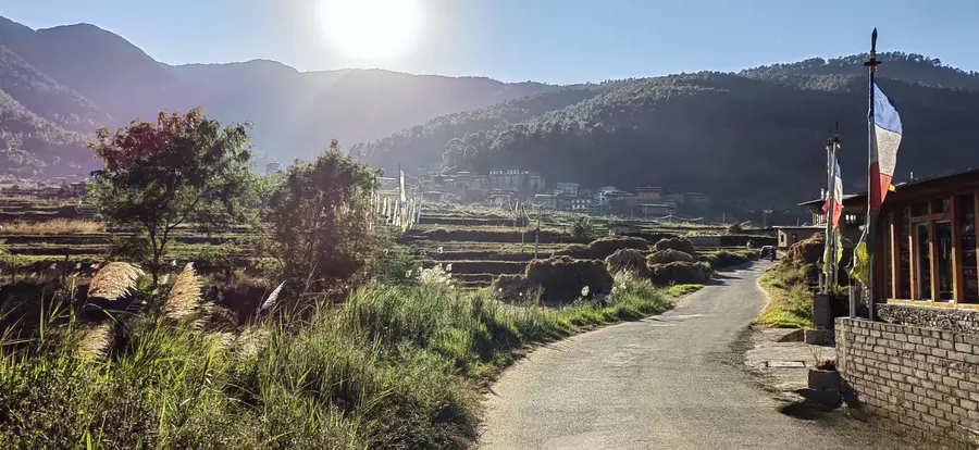 Countryside trail to Chimi Lhakhang.