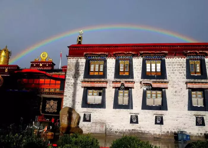 Rainbow around Jokhang Temple