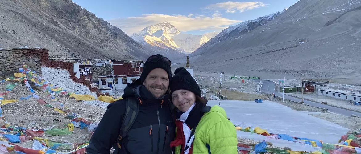 Far view Mt.Everest at Rongbuk Monastery