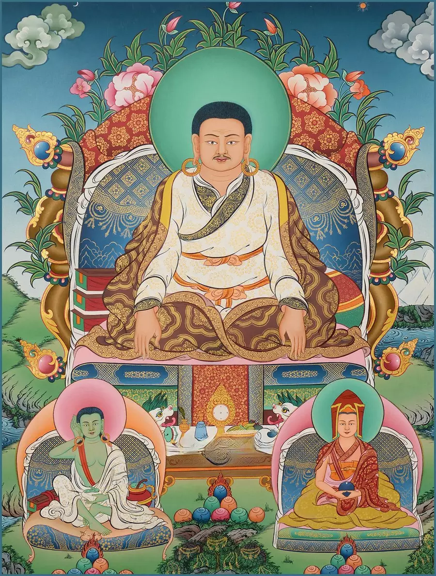 Master Marpa and his disciples.