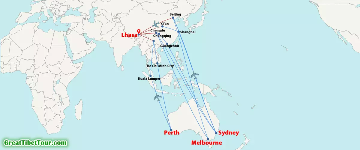 Australia to Tibet