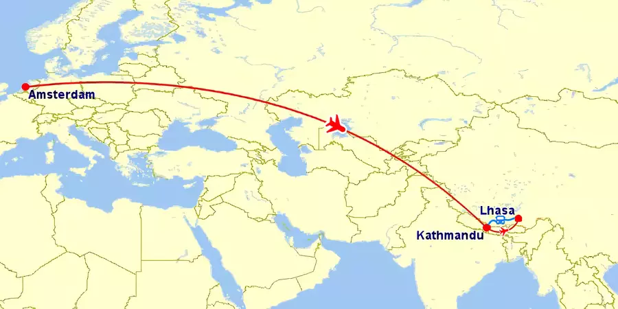Netherlands to Tibet via Kathmandu