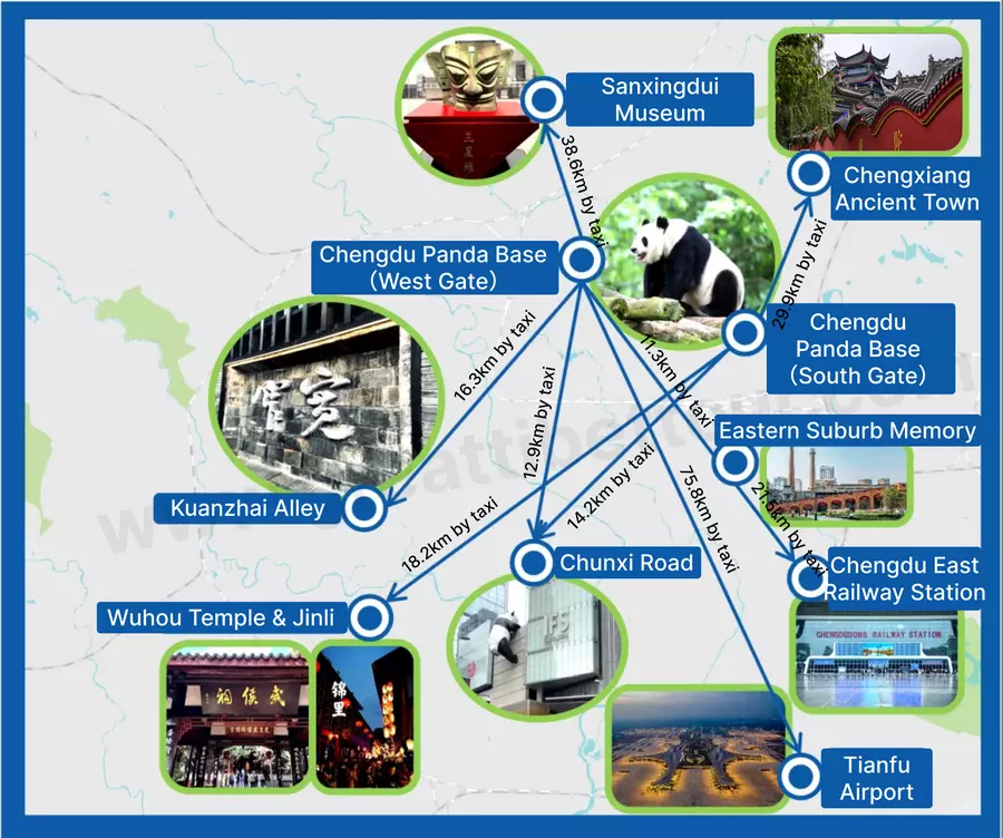 Map to Chengdu Panda Base