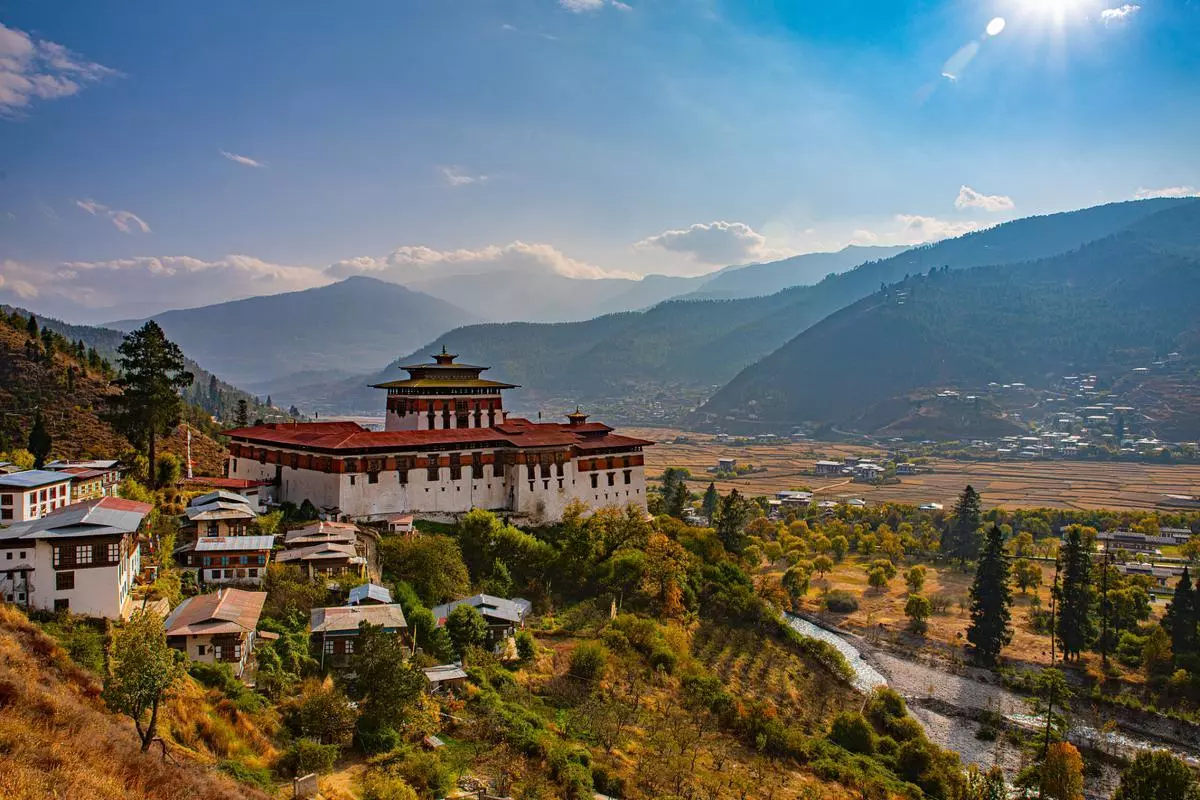 Paro Dzong in autumn