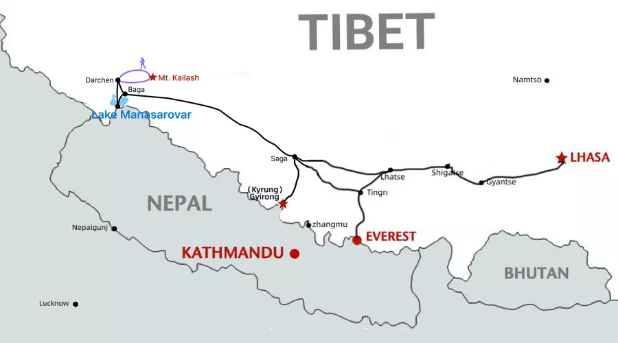 Lhasa-Überlandrouten