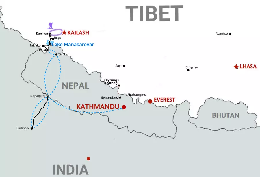 Purang entry and exit route
