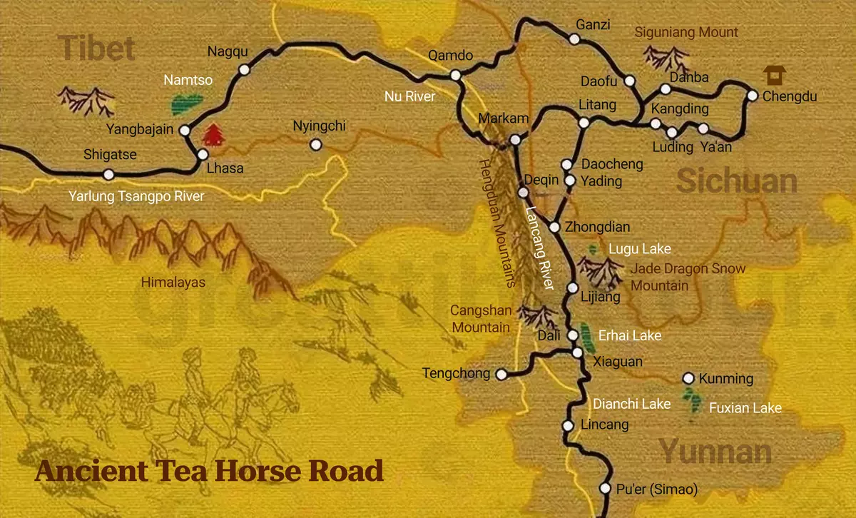Map of Tea Horse Roads